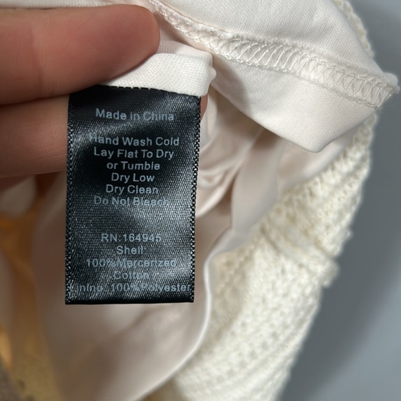 Toccin Thea Pointelle-Knit Cotton Minidress size small Ivory - Picture 14 of 16